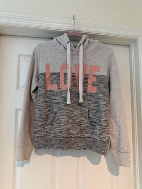 Reflex Light Gray Pullover Hoodie with Pink Hanger Accent